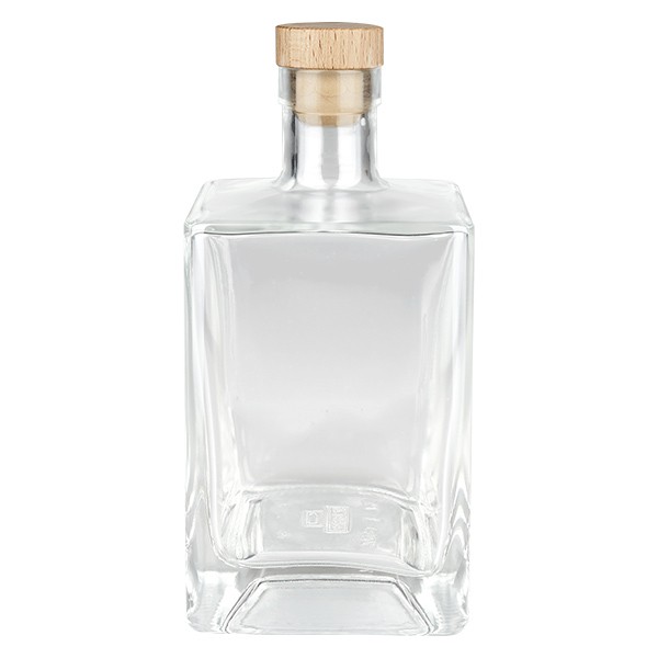 Bottiglia in vetro da 700 ml “Gali” con tappo in sughero con impugnatura in legno UNiTWIST®