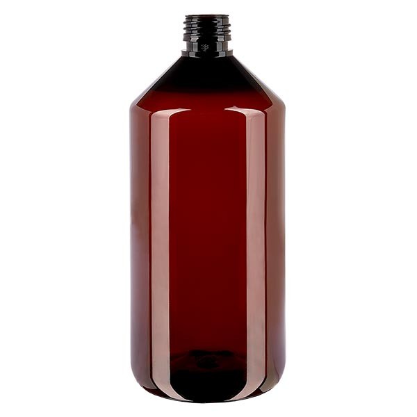 Bottiglia di medicina PET 1000ml marrone (bottiglia Veral) PP28, senza tappo