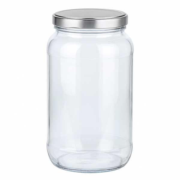 Bicchiere rotondo da 1062 ml con coperchio BasicSeal argento UNiTWiST