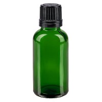Flacone da farmacia 30 ml colore verde con tappo contagocce premium 1 mm antimanomissione colore nero Flacone da farmacia 30 ml colore verde con tappo contagocce premium 1 mm antimanomissione colore nero
