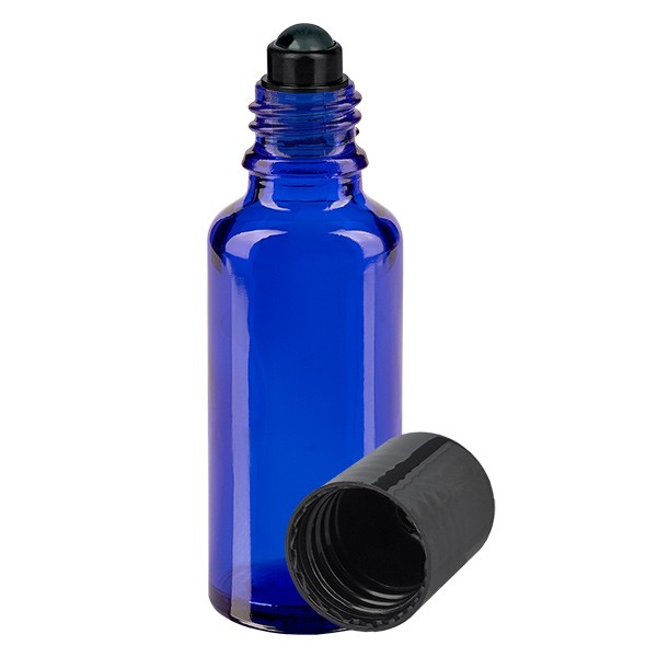 Flacone per deodorante stick in vetro blu 30 ml, roll-on vuoto