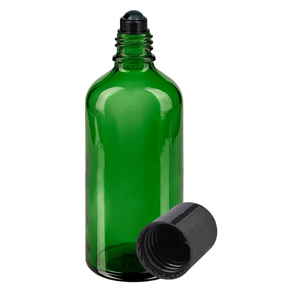 Flacone per deodorante stick in vetro verde 100 ml, roll-on vuoto