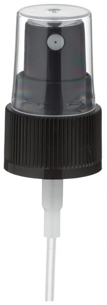 Nebulizzatore a pompa colore nero per flacone in alluminio 10 ml con tappo di protezione GCMI 20/410