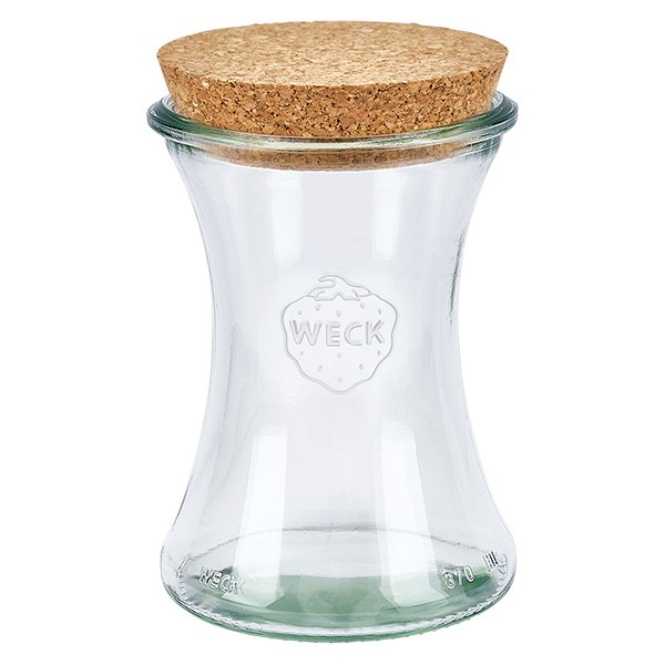 Vasetto per salumi da 370 ml WECK RR80 con tappo in sughero naturale