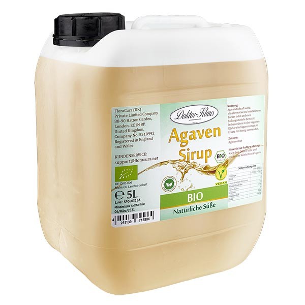 Succo concentrato d’agave bio 5000 ml in tanica trasparente