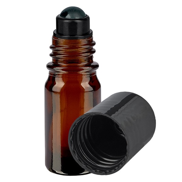 Flacone per deodorante stick in vetro marrone 5 ml, roll-on vuoto