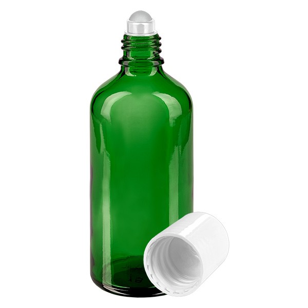 Flacone per deodorante stick in vetro verde 100 ml, roll-on vuoto