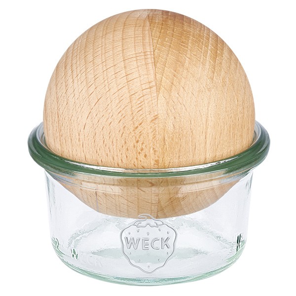 Mini barattolo a forma conica WECK 50 ml con tappo a sfera in legno