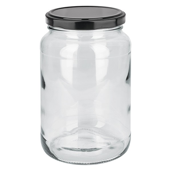 Bicchiere rotondo da 1700 ml con coperchio BasicSeal nero UNiTWIST