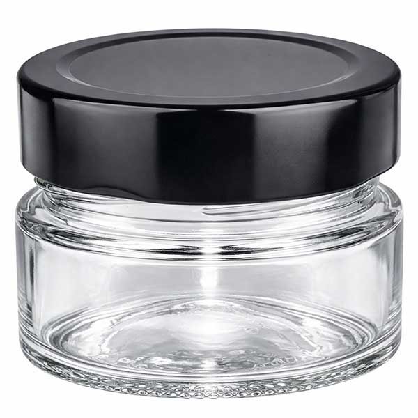 Barattolo rotondo da 80 ml + coperchio BasicSeal nero profondo UNiTWiST