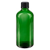 Flacone da farmacia 100 ml colore verde con tappo contagocce 1 mm standard colore nero Flacone da farmacia 100 ml colore verde con tappo contagocce 1 mm standard colore nero