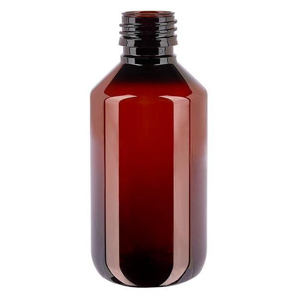 Bottiglia di medicina PET 200ml marrone (bottiglia Veral) PP28, senza tappo