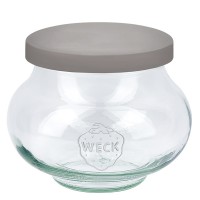 Vaso per gioielli WECK da 560 ml con coperchio in silicone grigio Vaso per gioielli WECK da 560 ml con coperchio in silicone grigio