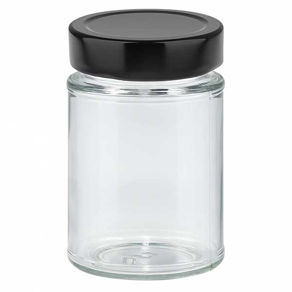 Barattolo rotondo da 202 ml + coperchio BasicSeal nero profondo UNiTWiST