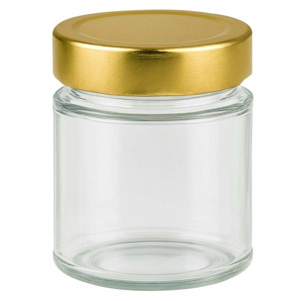 Vasetto per miele da 200 g con capsula dorata BasicSeal UNiTWIST