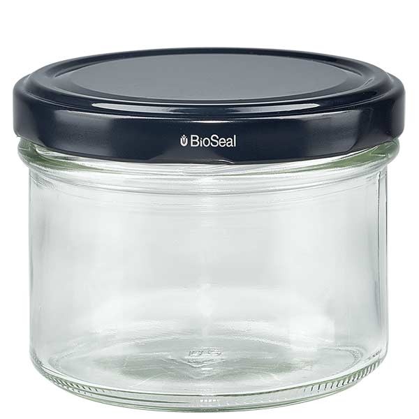 Bicchiere da 225 ml con coperchio BioSeal nero UNiTWIST