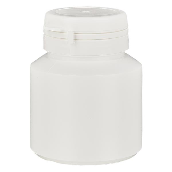 Barattolo per capsule 30 ml colore bianco con tappo Jaycap antimanomissione colore bianco
