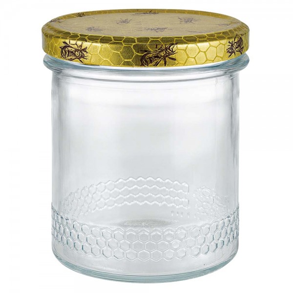 Vasetto per miele da 560 g con capsula a favo BasicSeal UNiTWIST