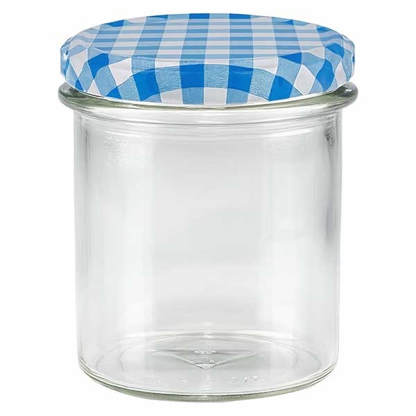 Bicchiere da 350 ml + coperchio BasicSeal blu/bianco UNiTWiST