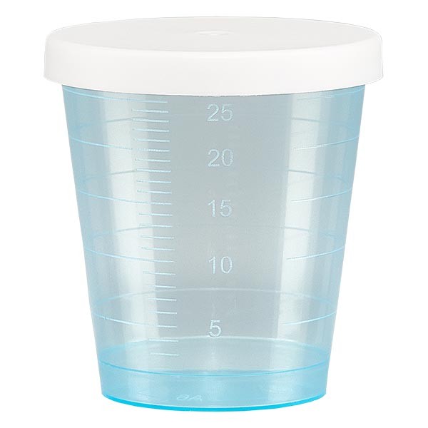 Bicchiere per medicinali 30 ml incl. tappo a scatto (bicchieri graduato/bicchiere per grappa) colore: blu