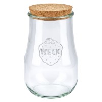 Vaso a tulipano da 1750 ml WECK RR100 con tappo in sughero naturale Vaso a tulipano da 1750 ml WECK RR100 con tappo in sughero naturale