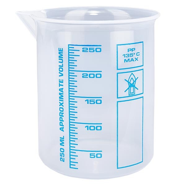 Bicchiere misuratore (bicchiere di Griffin) 250 ml in PP