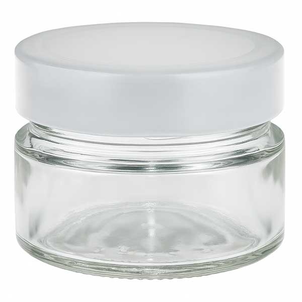 Barattolo rotondo da 80 ml con coperchio BasicSeal bianco profondo UNiTWiST