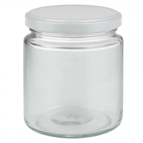 Vasetto per miele da 350 g con capsula bianca BasicSeal UNiTWIST