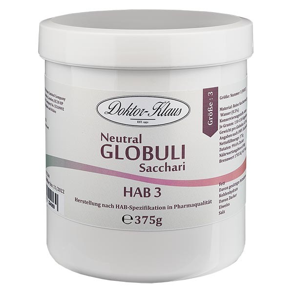 375 g globules neutres HAB3, 100 % pure saccharose