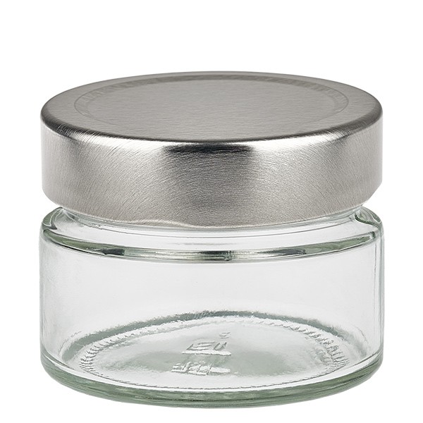 Bicchiere rotondo da 130 ml con coperchio BasicSeal argento UNiTWIST