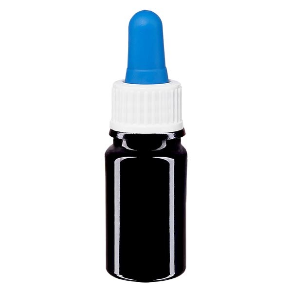 Flacone da farmacia 5 ml colore viola con pipetta standard colore bianco/blu