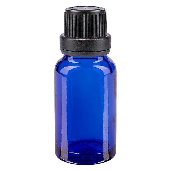 Flacone da farmacia 10 ml colore blu con tappo a vite ermetico antimanomissione colore nero