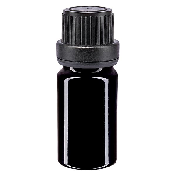 Flacone da farmacia 5 ml colore viola con tappo contagocce 2 mm antimanomissione colore nero