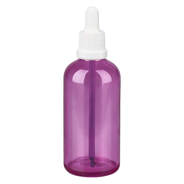 100ml Pipettenflasche weiß mit Originalitätsring PurpleLine UT18/100