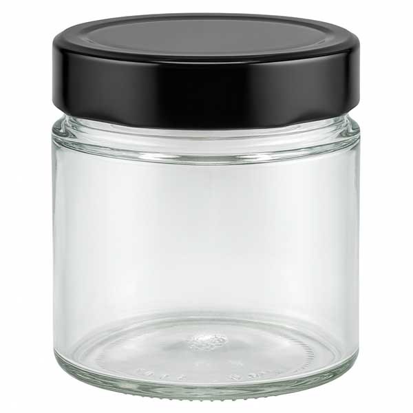 135ml vetro rotondo + coperchio BasicSeal nero profondo UNiTWiST