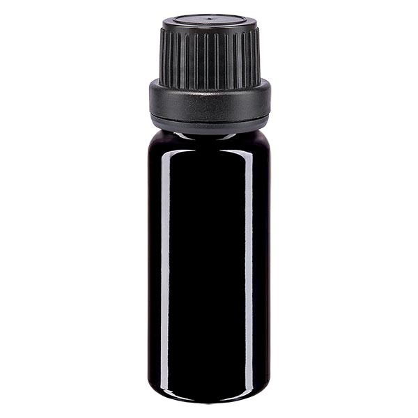 Flacone da farmacia 10 ml colore viola con tappo a vite ermetico antimanomissione colore nero