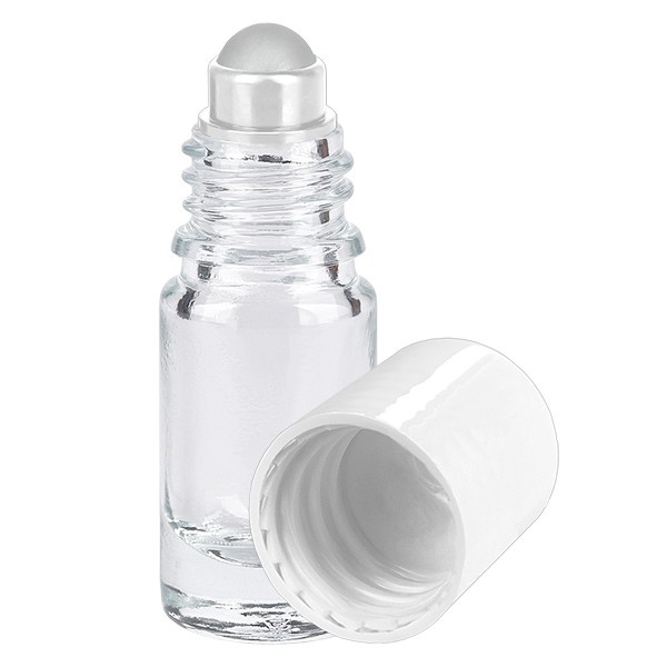 Flacone per deodorante stick in vetro trasparente 5 ml, roll-on vuoto
