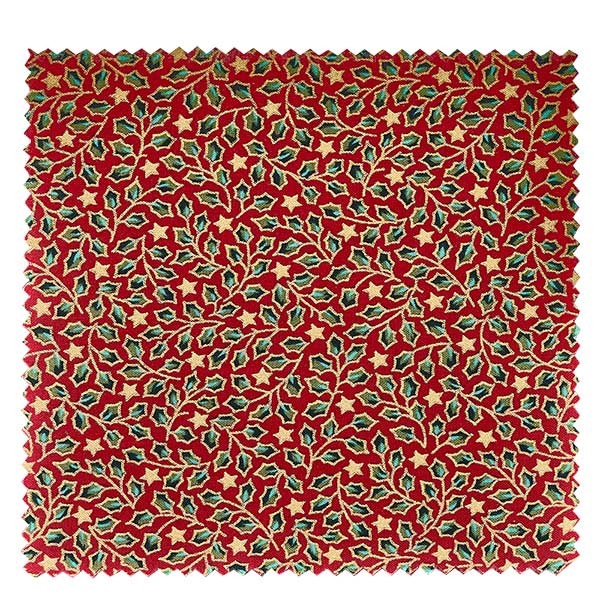1 x copri barattolo in stoffa 150 x 150 mm colore rosso ‘agrifoglio’ per tappi di diametro 43-100 mm
