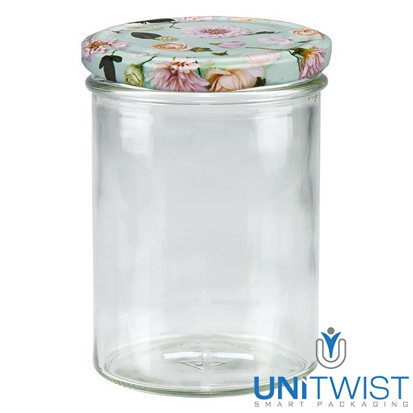 Barattolo da 435 ml + coperchio BasicSeal fiore menta UNiTWIST®