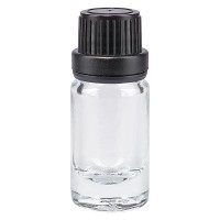 Flacone da farmacia 5 ml trasparente con tappo a vite ermetico antimanomissione colore nero Flacone da farmacia 5 ml trasparente con tappo a vite ermetico antimanomissione colore nero