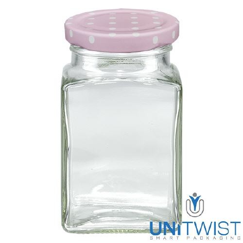 260 ml Tetraglas + coperchio BasicSeal a pois rosa