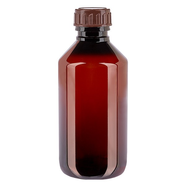 Bottiglia in PET da 250 ml con tappo marrone Standard