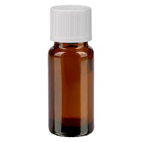 Flacone da farmacia 10 ml colore marrone con tappo contagocce standard colore bianco, dispositivo di blocco per i bambini Flacone da farmacia 10 ml colore marrone con tappo contagocce standard colore bianco, dispositivo di blocco per i bambini