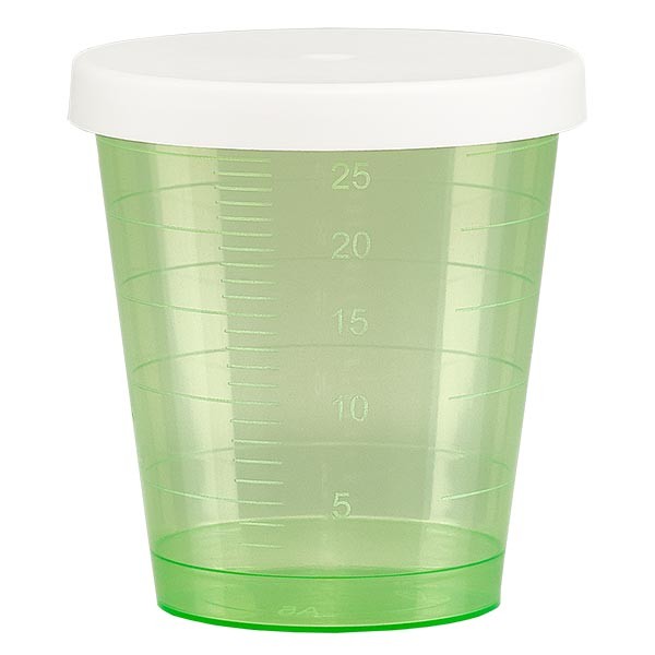 Bicchiere per medicinali 30 ml incl. tappo a scatto (bicchiere graduato/bicchiere per grappa) colore: verde