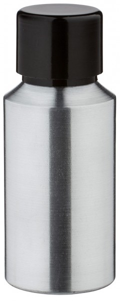Flacone in alluminio smerigliato 30 ml con tappo a vite colore nero con guarnizione conica