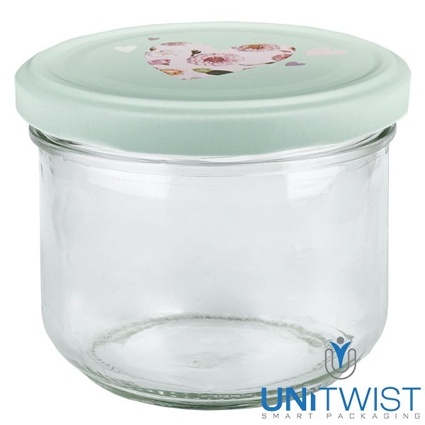 Barattolo da 260 ml + coperchio BasicSeal Cuore menta UNiTWIST®