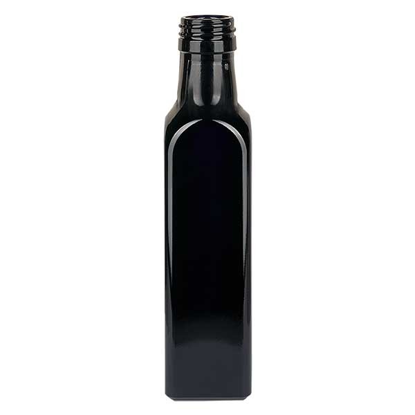 Bottiglia per olio vetro viola 500 ml quadrangolare, UNI 31,5 x 24