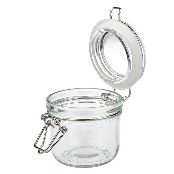 Relaxdays Barattoli In Vetro Con Coperchio In Silicone, Set 3 Vetro Silicone 450 E 1000 Ml Adatti Al Microonde Trasparentineri 82787235