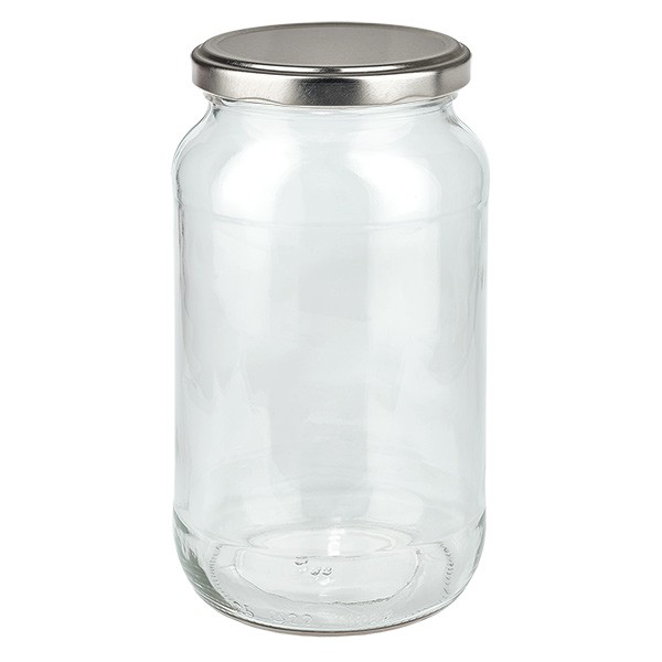 Bicchiere rotondo da 1062 ml con coperchio BasicSeal argento UNiTWiST
