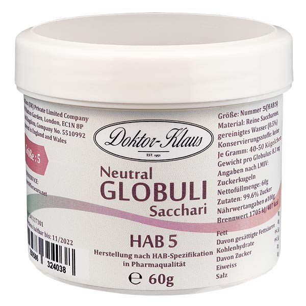 Granuli neutri HAB5 60 g da 100% puro saccarosio